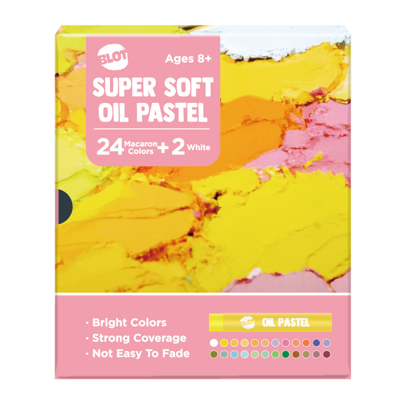 Set Pastel Minyak Lembut, 24+2 Warna, Warna Macaron