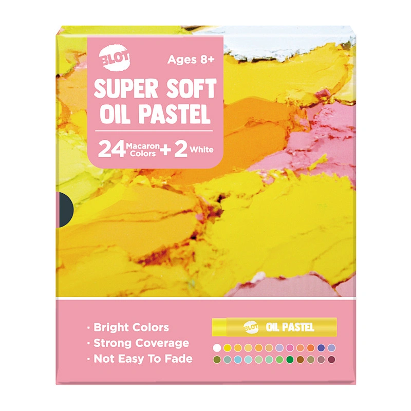 Set Pastel Minyak Lembut, 24+2 Warna, Warna Macaron